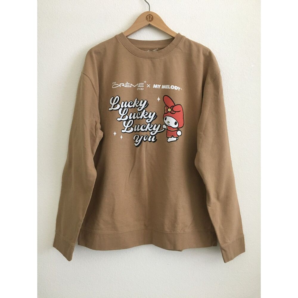 The Creme Shop x My Melody Sanrio Sweatshirt Tan Lucky Graphic Crewneck 2023